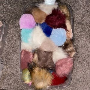 Pom Pom Keychain Balls